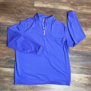 Peter Millar Mens Crown Comfort Sport Quarter Zip Pullover Purple Size XL
